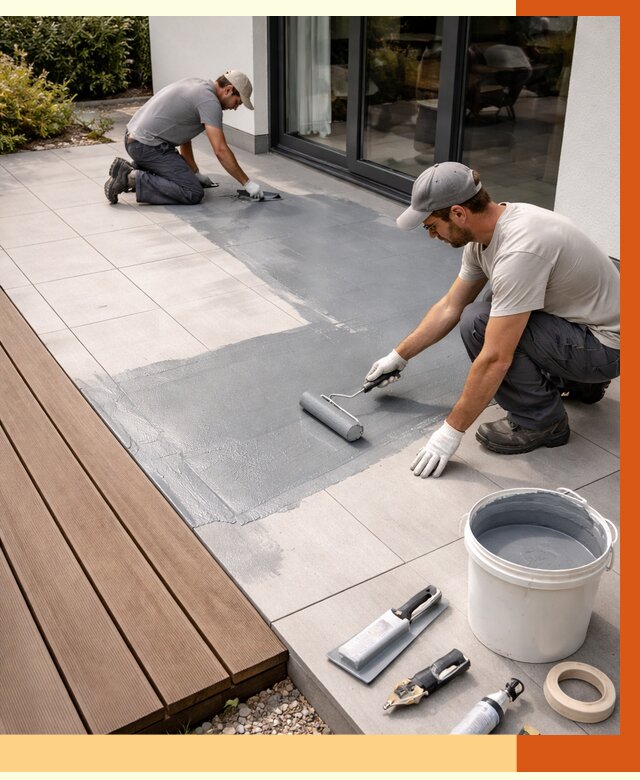 Гидроизоляция террасы в Нурлате под ключ от 7820 руб./м² | ТепломастерНрт