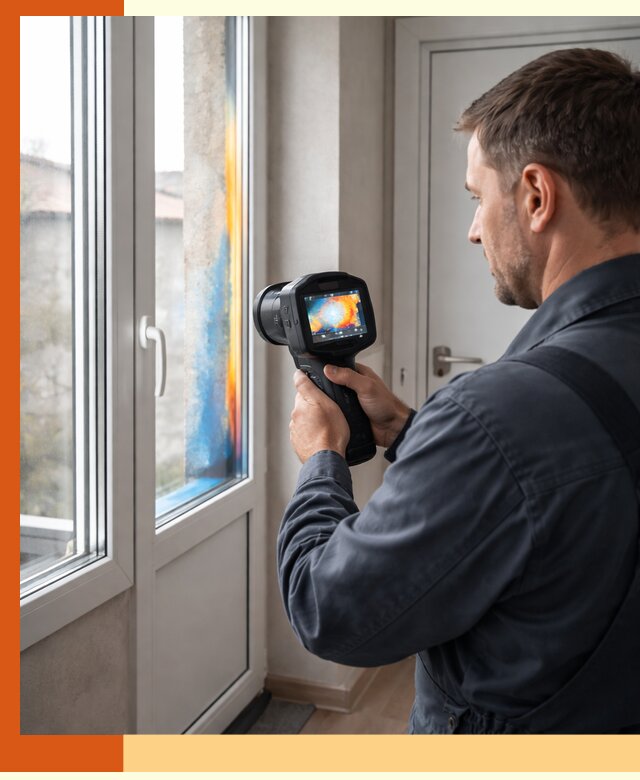 Тепловизионное обследование окон и дверей в Нурлате