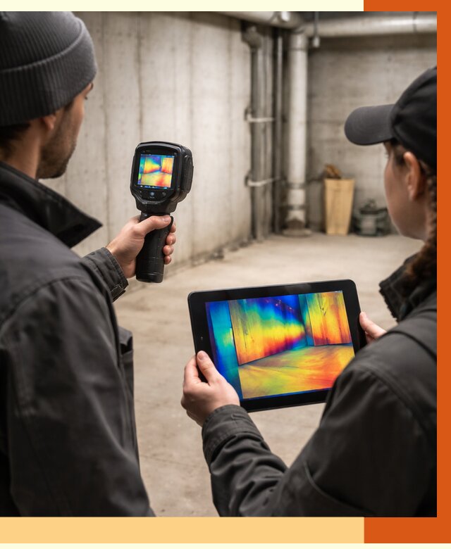 Тепловизионное обследование подвала в Нурлате от 4692 руб. — проверка гидроизоляции | ТепломастерНрт