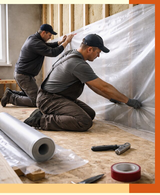 Монтаж пароизоляции в Нурлате от 2607 руб. — установка и укладка под ключ | ТепломастерНрт