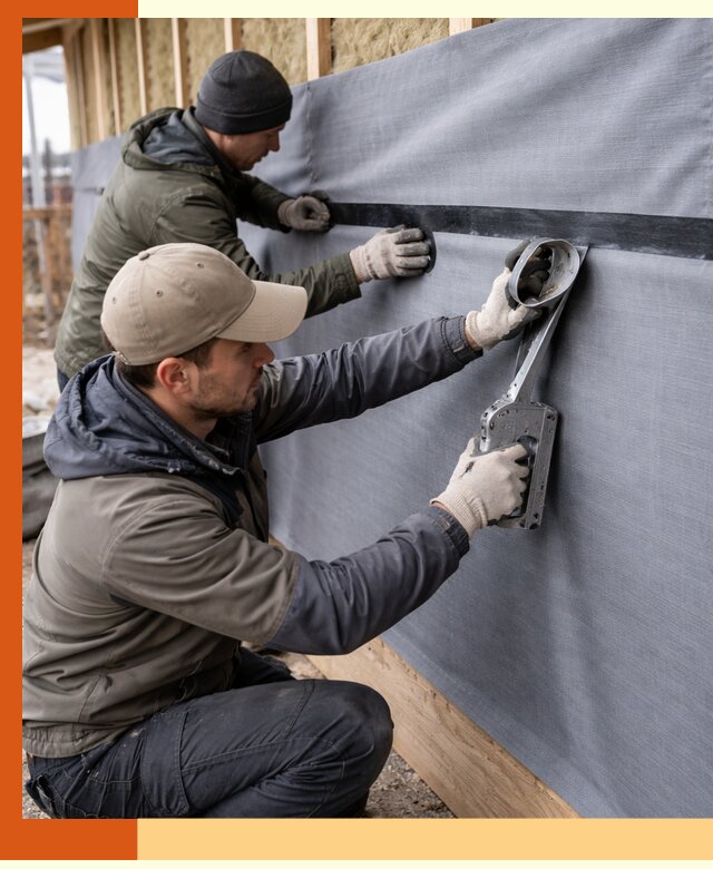 Монтаж ветроизоляции зданий и конструкций в Нурлате