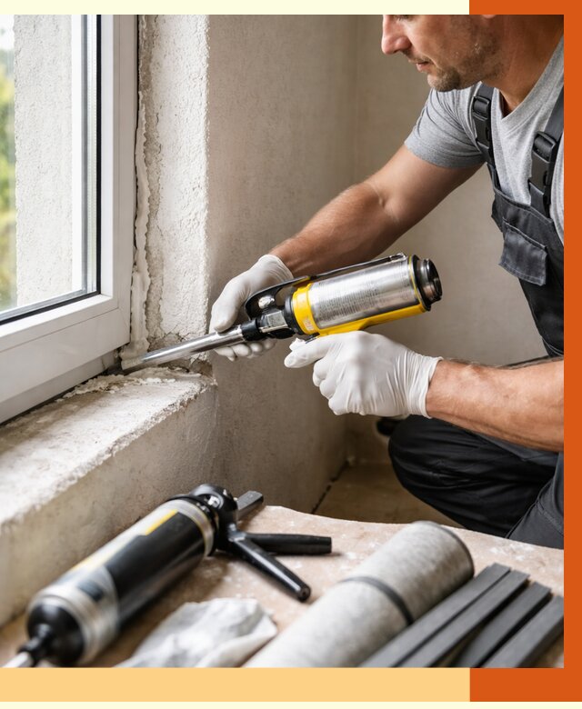 Герметизация стыков и примыканий в Нурлате от 1251 руб. под ключ | ТепломастерНрт