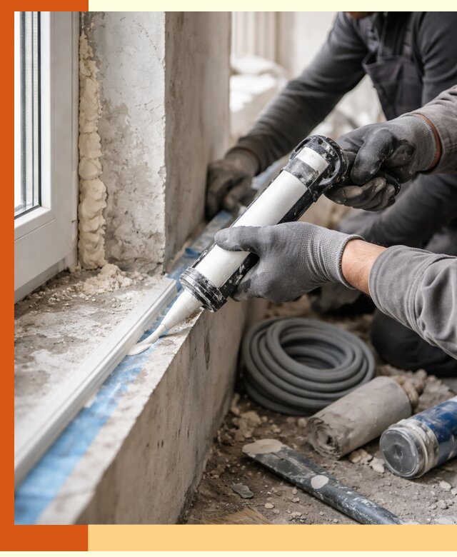 Герметизация стыков и примыканий зданий в Нурлате