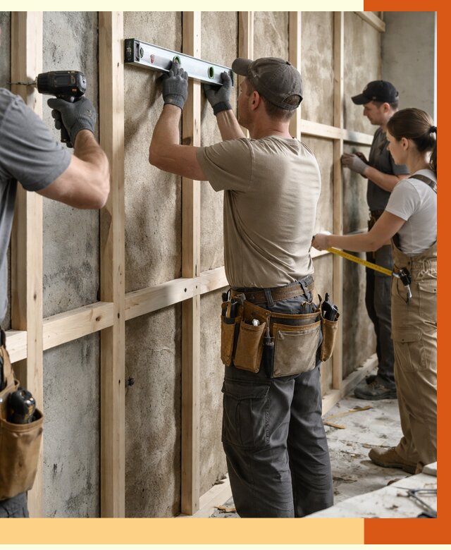 Монтаж обрешетки под утепление в Нурлате от 1199 руб/м² | Заказать у ТепломастерНрт