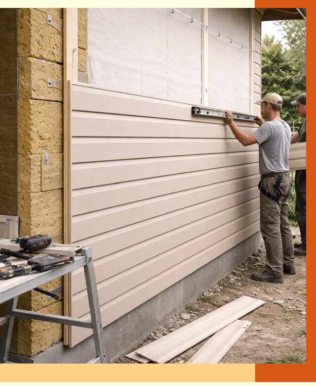 Монтаж сайдинга после утепления в Нурлате от 1929 руб. — обшивка и облицовка | ТепломастерНрт